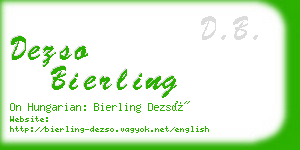 dezso bierling business card